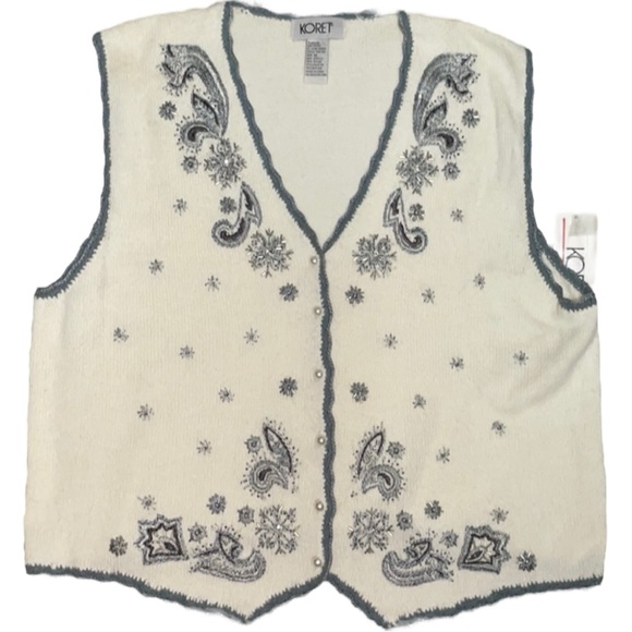 Winter snowflake sweater vest XL NWT - Picture 1 of 10